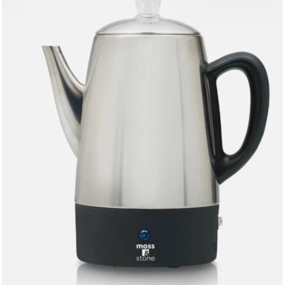 Moss & Stone Stainless Steel 10 Cup Electric Percolator Coffee Maker | Keep
